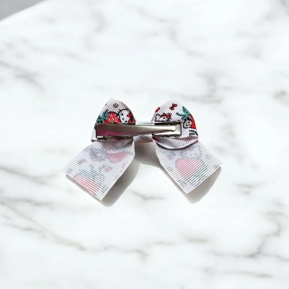 🤯5/$25🤯 Set Of Four Hello Kitty Strawberry Hair Bows for Kids